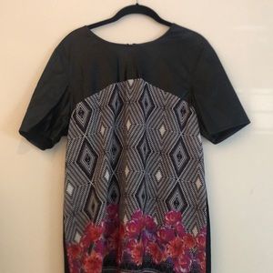 Black leather sleeve dress